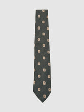 Silk-Wool Square-Medallion Tie in Forest Green | Reiss USA