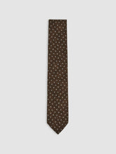 Wool-Cotton Polka-Dot Tie in Chocolate Brown | Reiss Discount