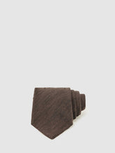 Silk Blend Textured Tie in Chocolate Brown | Reiss US