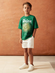 9-13 yrs SmileyWorld Sun Motif T-Shirt in Bright Green | Reiss USA