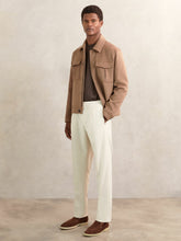 Tapered Drawstring Tailored Trousers in Ecru | Reiss