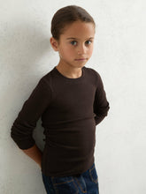 4-9 yrs Cotton Ruched Long-Sleeve T-Shirt with Stretch in Chocolate | Reiss Onsale