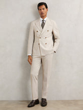 Slim-Fit Textured Suit Trousers With Wool in Stone | Reiss USA