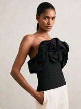 Sculptural Strapless Top in Black | Reiss