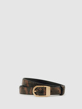 Leather Snake-Effect Belt in Chocolate | Reiss USA