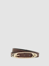 Croc-Effect Leather Oval-Buckle Belt in Burgundy | Reiss Onsale