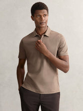 Cotton Short-Sleeve Polo Shirt in Taupe Brown | Reiss Near Me