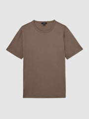 Airwater-Cotton Crew-Neck T-Shirt in Taupe Brown | Reiss Near Me