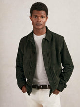 Suede Worker Jacket in Dark Green | Reiss Discount