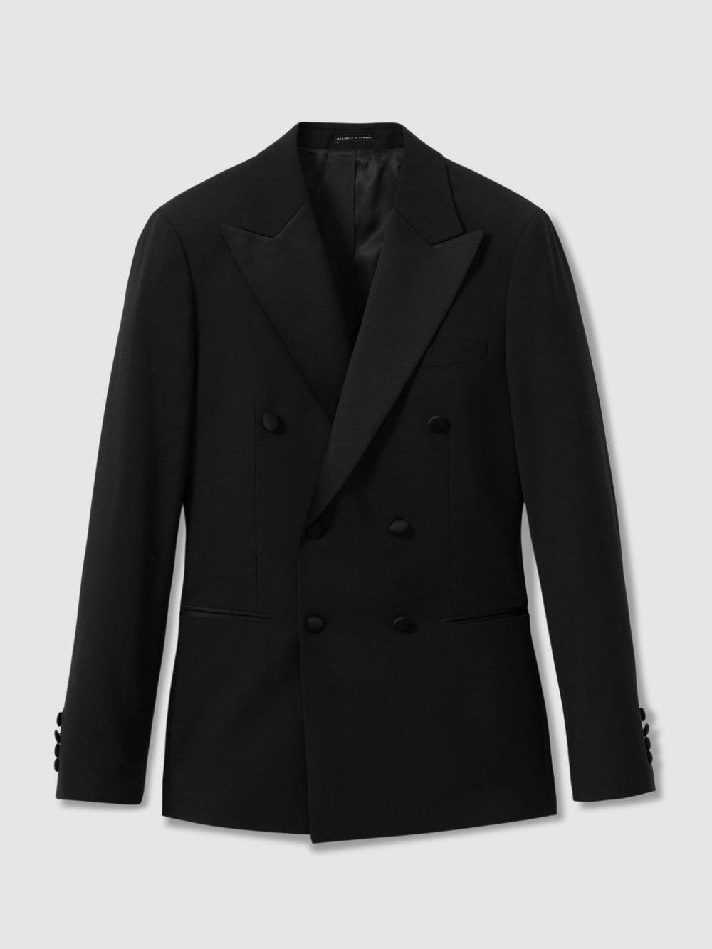 Double Breasted Tuxedo Slim Fit Jacket in Black | Reiss Discount
