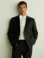 Double Breasted Tuxedo Slim Fit Jacket in Black | Reiss Discount