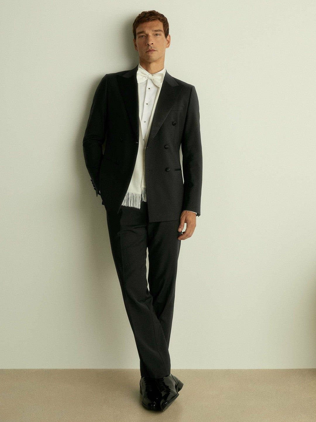 Double Breasted Tuxedo Slim Fit Jacket in Black | Reiss Discount