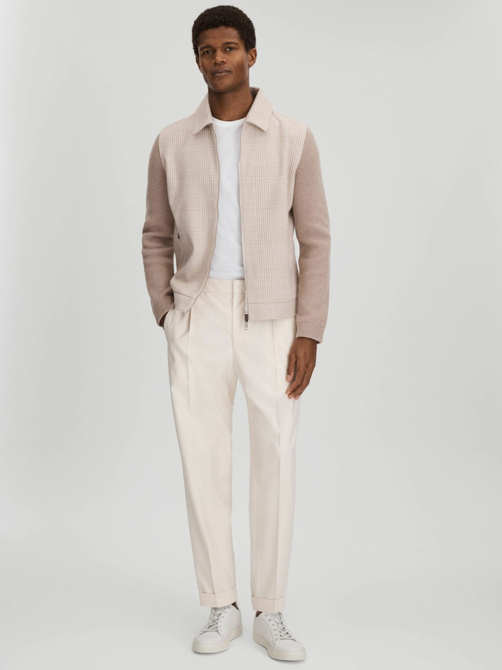 Harrys of London Grained Leather Trainers in White | Reiss Sale