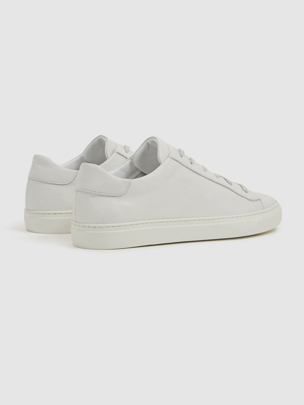 Harrys of London Grained Leather Trainers in White | Reiss Sale