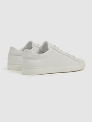 Harrys of London Grained Leather Trainers in White | Reiss Sale