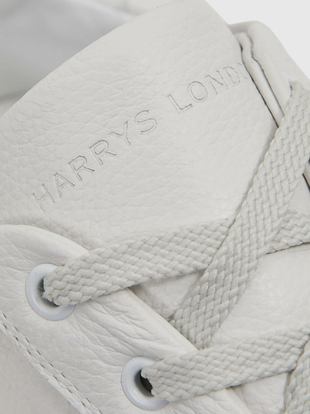 Harrys of London Grained Leather Trainers in White | Reiss Sale