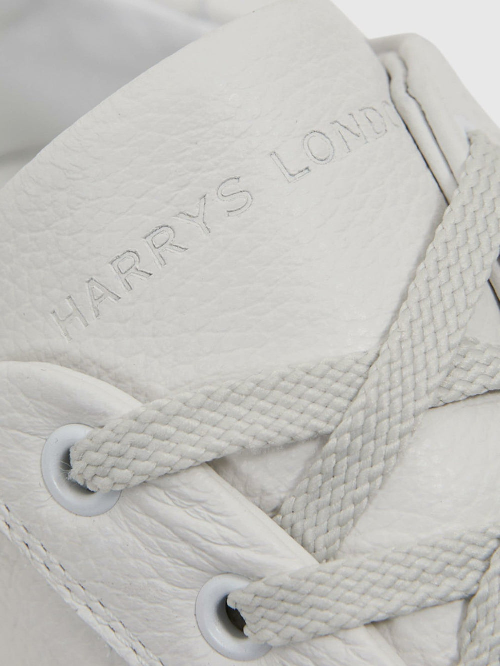 Harrys of London Grained Leather Trainers in White | Reiss Sale