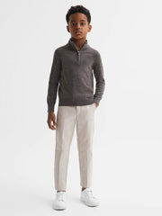 9-14 yrs Slim Fit Tapered Chinos in Stone | Reiss Near Me
