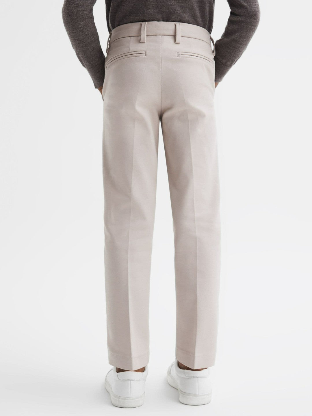 9-14 yrs Slim Fit Tapered Chinos in Stone | Reiss Near Me