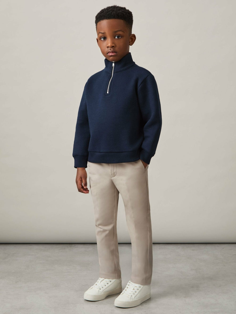 3-9 yrs Slim Fit Tapered Chinos in Stone | Reiss For Sale