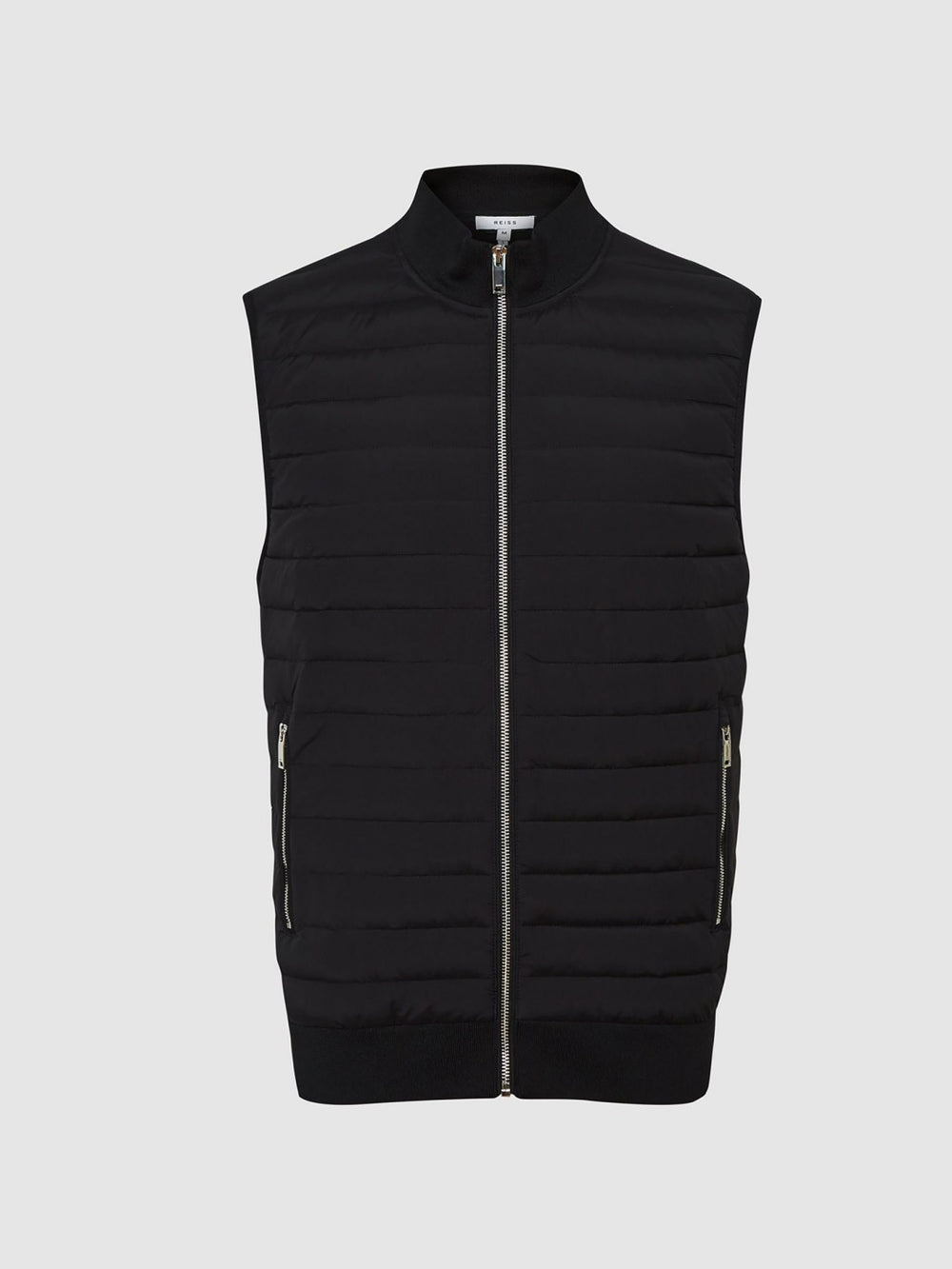 Hybrid Quilted Gilet in Black | Reiss Onsale