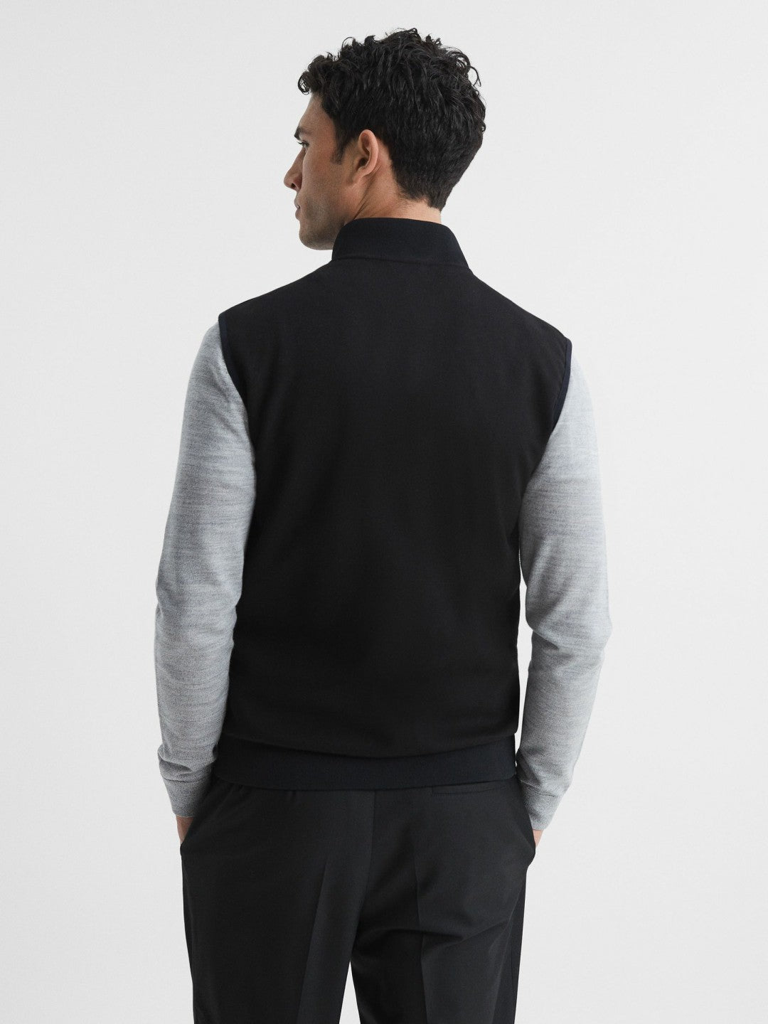 Hybrid Quilted Gilet in Black | Reiss Onsale