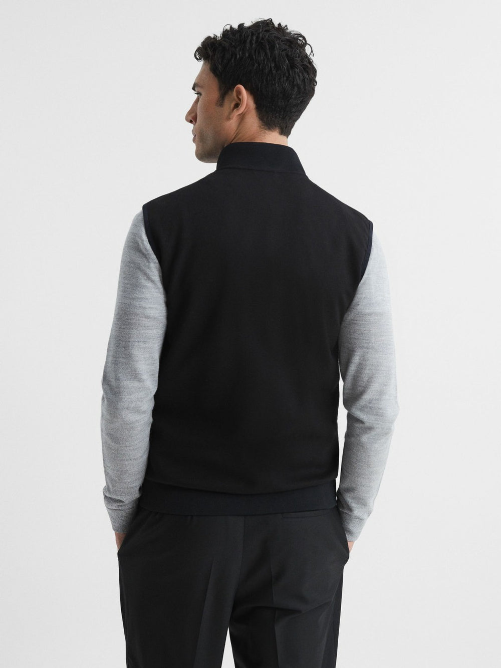 Hybrid Quilted Gilet in Black | Reiss Onsale
