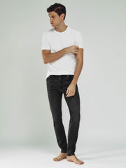 Tapered Slim-Fit Jeans in Washed Black | Reiss US