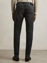 Tapered Slim-Fit Jeans in Washed Black | Reiss US