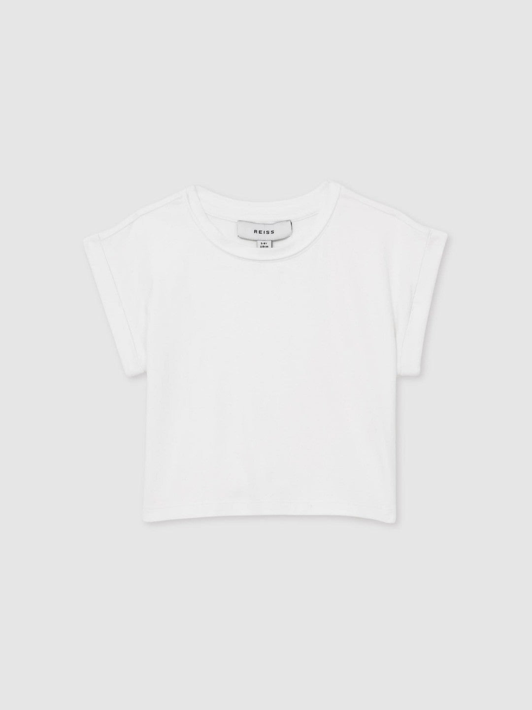 4-9 yrs Cotton-Jersey Cropped T-Shirt in White | Reiss For Sale
