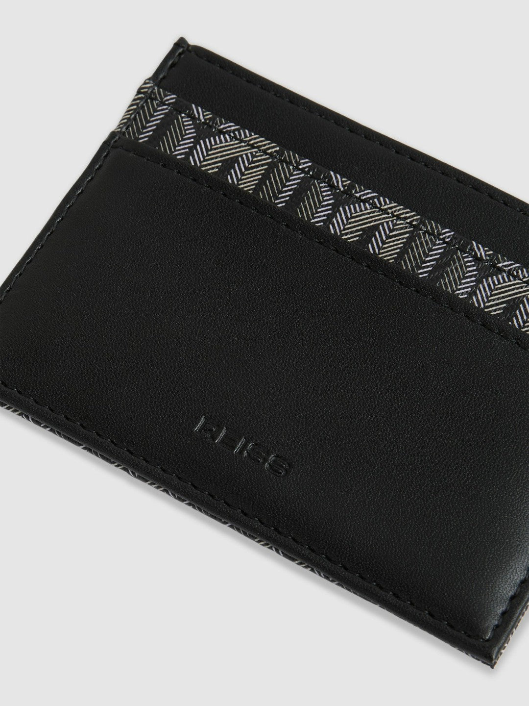 Monogram Canvas Card Holder in Black | Reiss Onsale