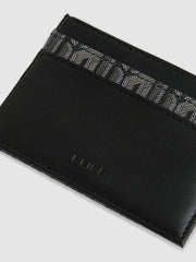 Monogram Canvas Card Holder in Black | Reiss Onsale