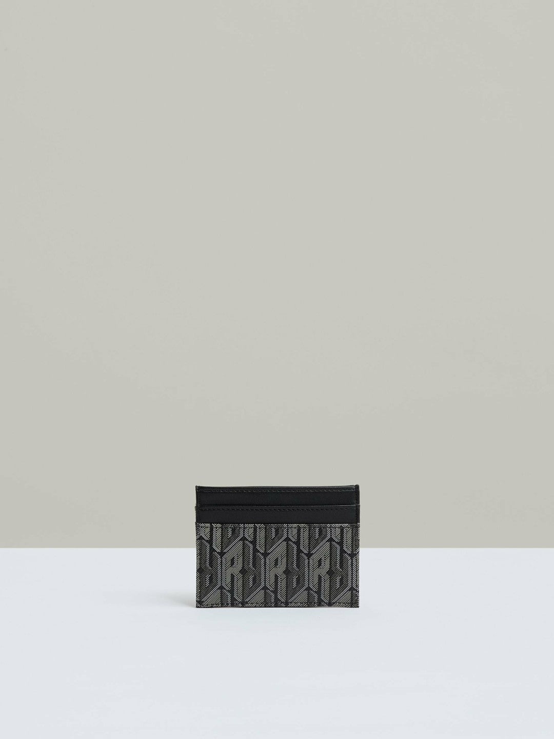 Monogram Canvas Card Holder in Black | Reiss Onsale