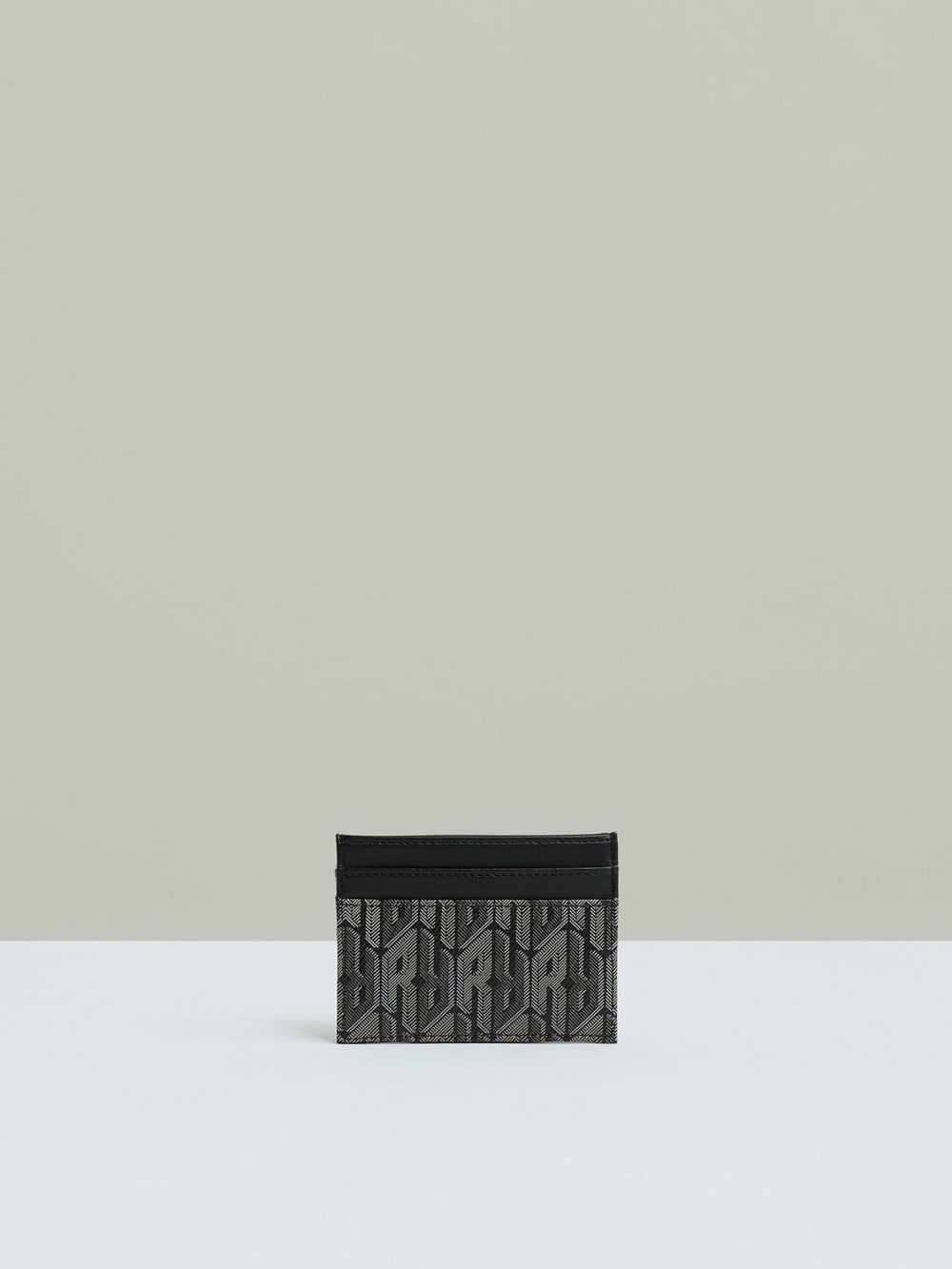 Monogram Canvas Card Holder in Black | Reiss Onsale