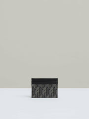 Monogram Canvas Card Holder in Black | Reiss Onsale