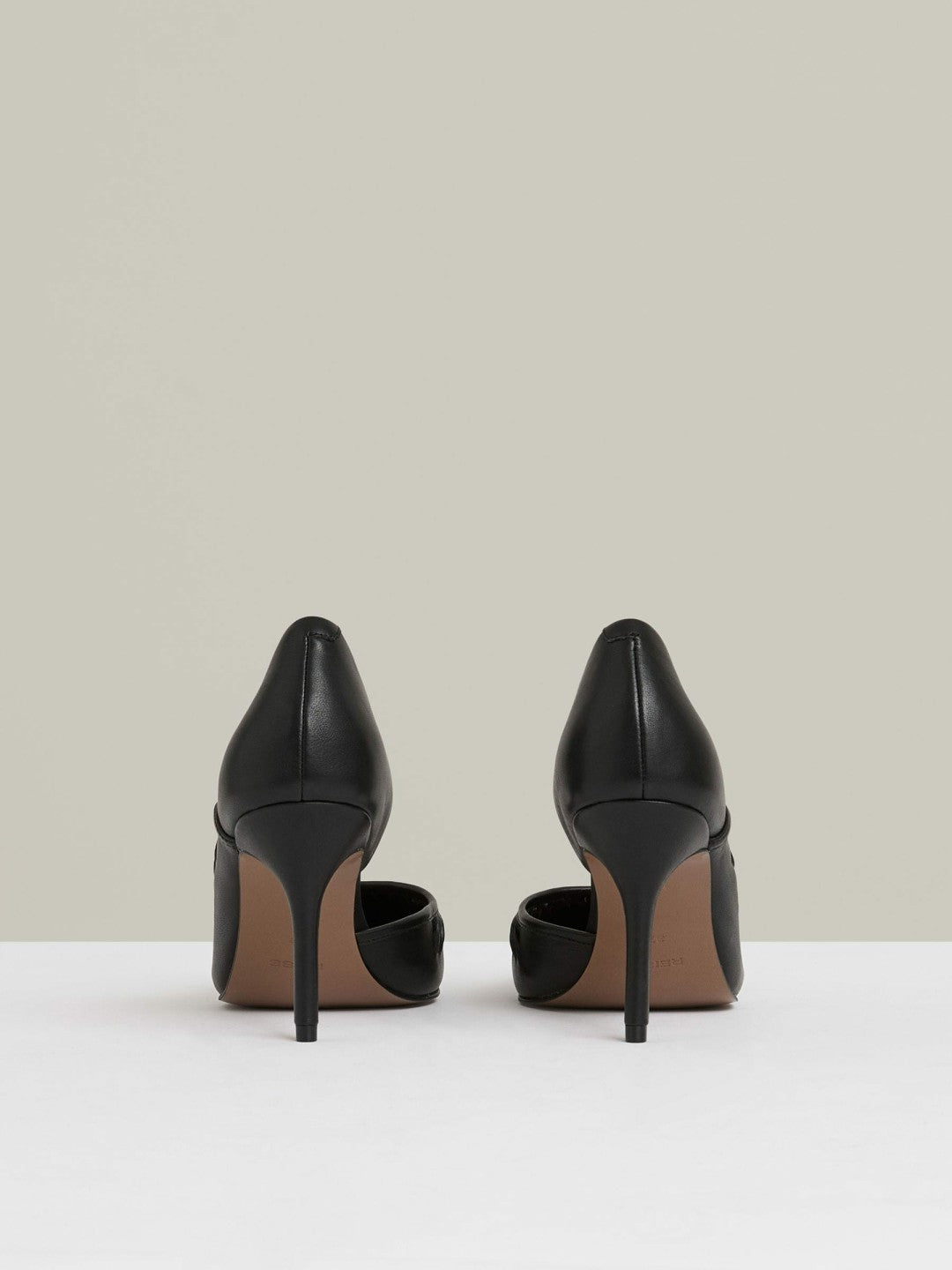Leather Twist Detail Court Shoes in Black | Reiss Sale