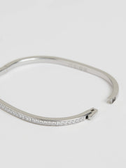 Hinged Crystal Cuff in Silver | Reiss Onsale