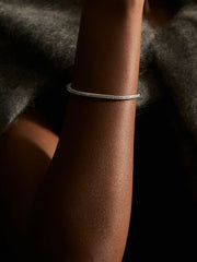 Hinged Crystal Cuff in Silver | Reiss Onsale