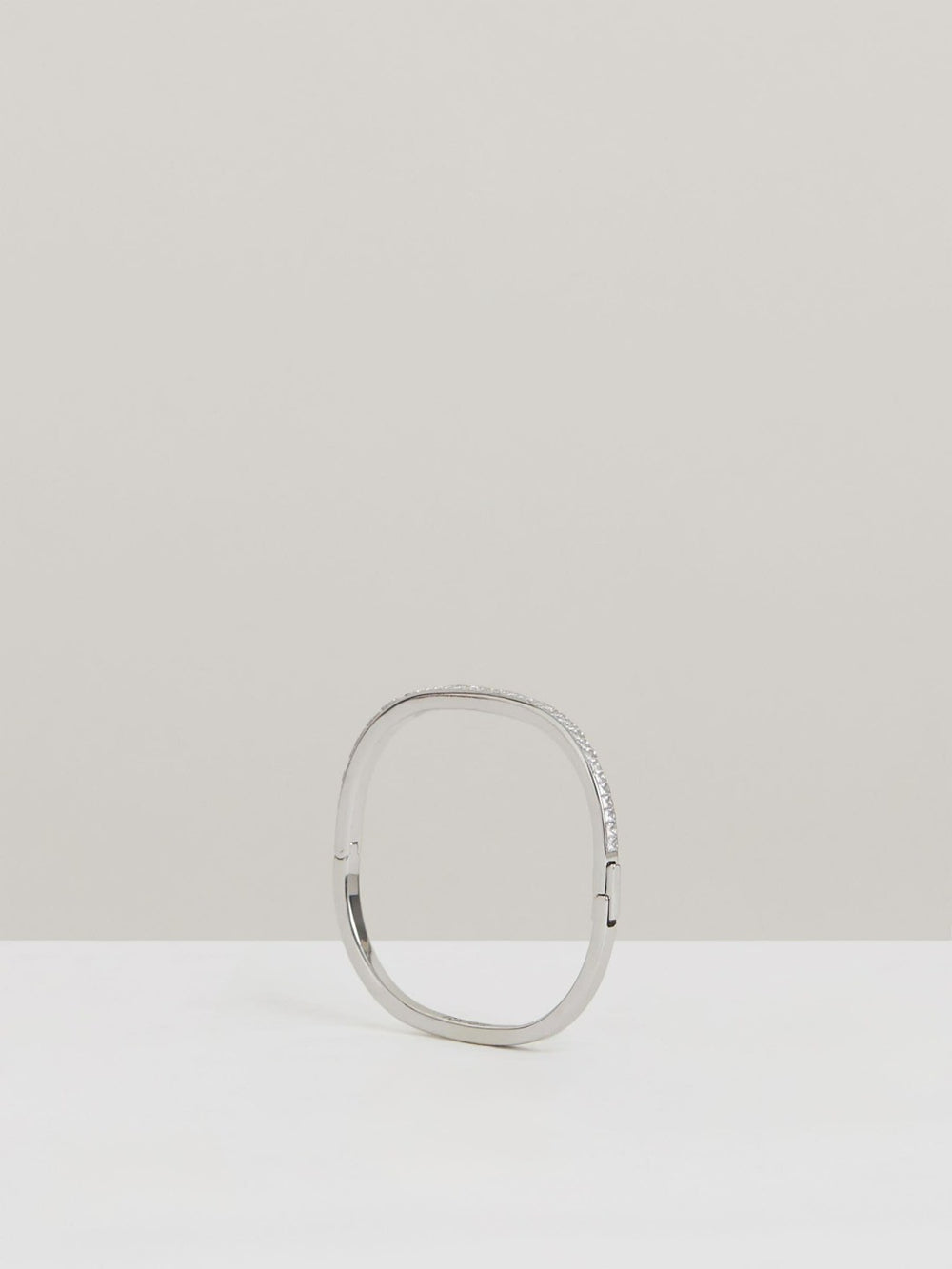 Hinged Crystal Cuff in Silver | Reiss Onsale