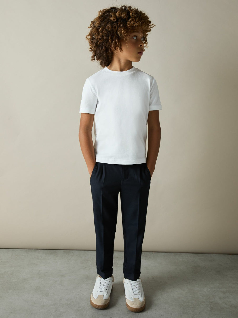 3-9 yrs Cotton Crew-Neck T-Shirt in White | Reiss For Sale