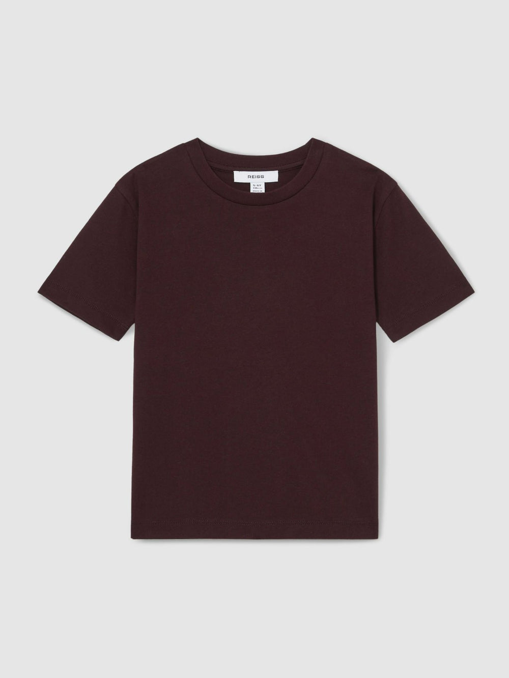 3-9 yrs Cotton Crew-Neck T-Shirt in Bordeaux | Reiss USA
