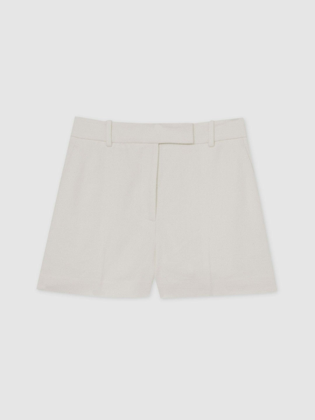 Linen-Blend Tailored Shorts in White | Reiss