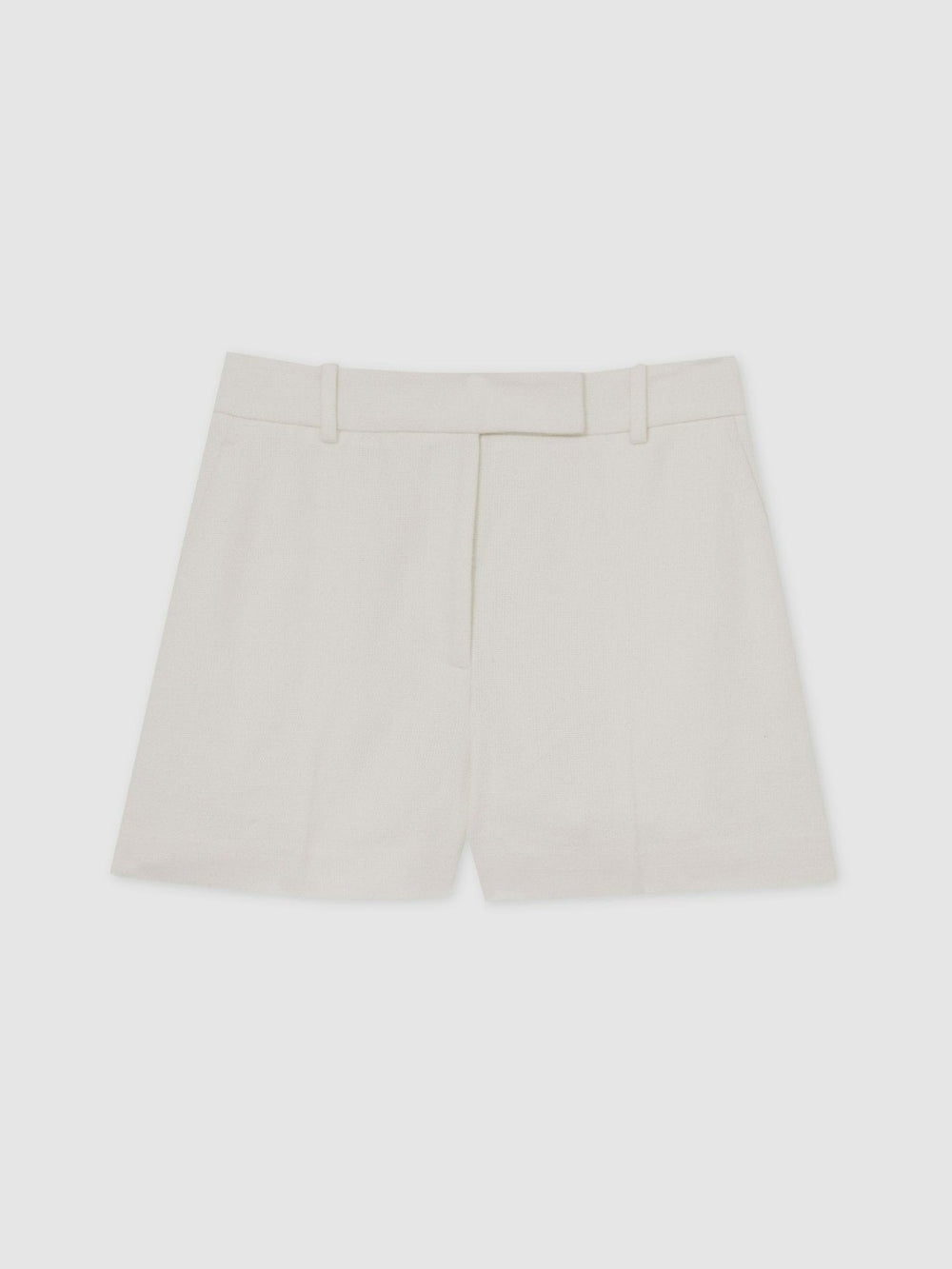 Linen-Blend Tailored Shorts in White | Reiss