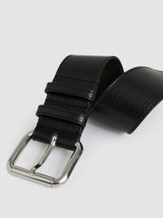 Leather Square Roller Buckle Belt in Black | Reiss Near Me