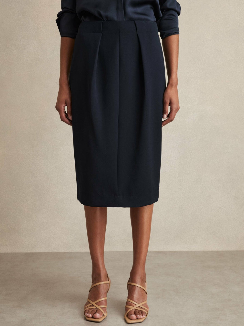 Tailored Midi Suit Skirt in Navy | Reiss Discount
