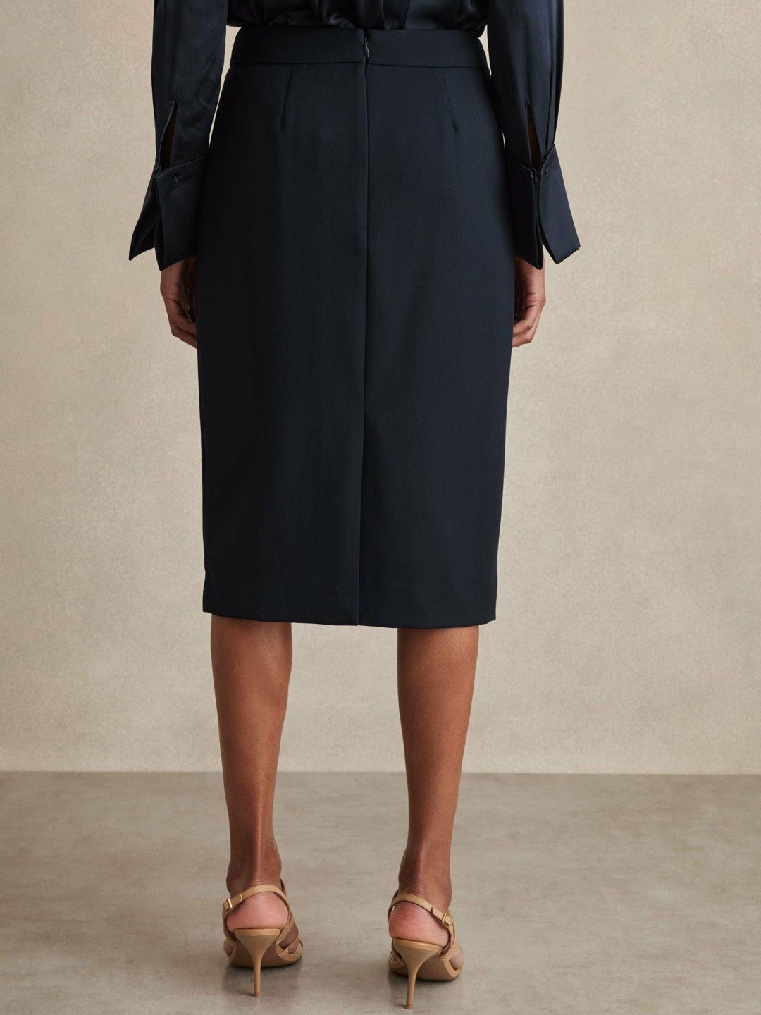 Tailored Midi Suit Skirt in Navy | Reiss Discount