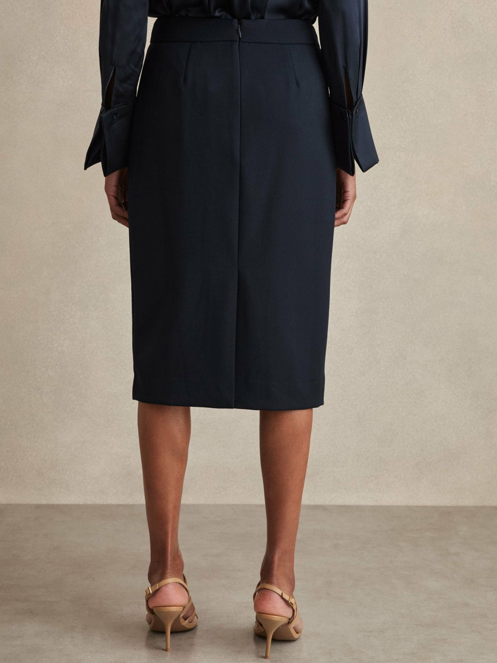 Tailored Midi Suit Skirt in Navy | Reiss Discount