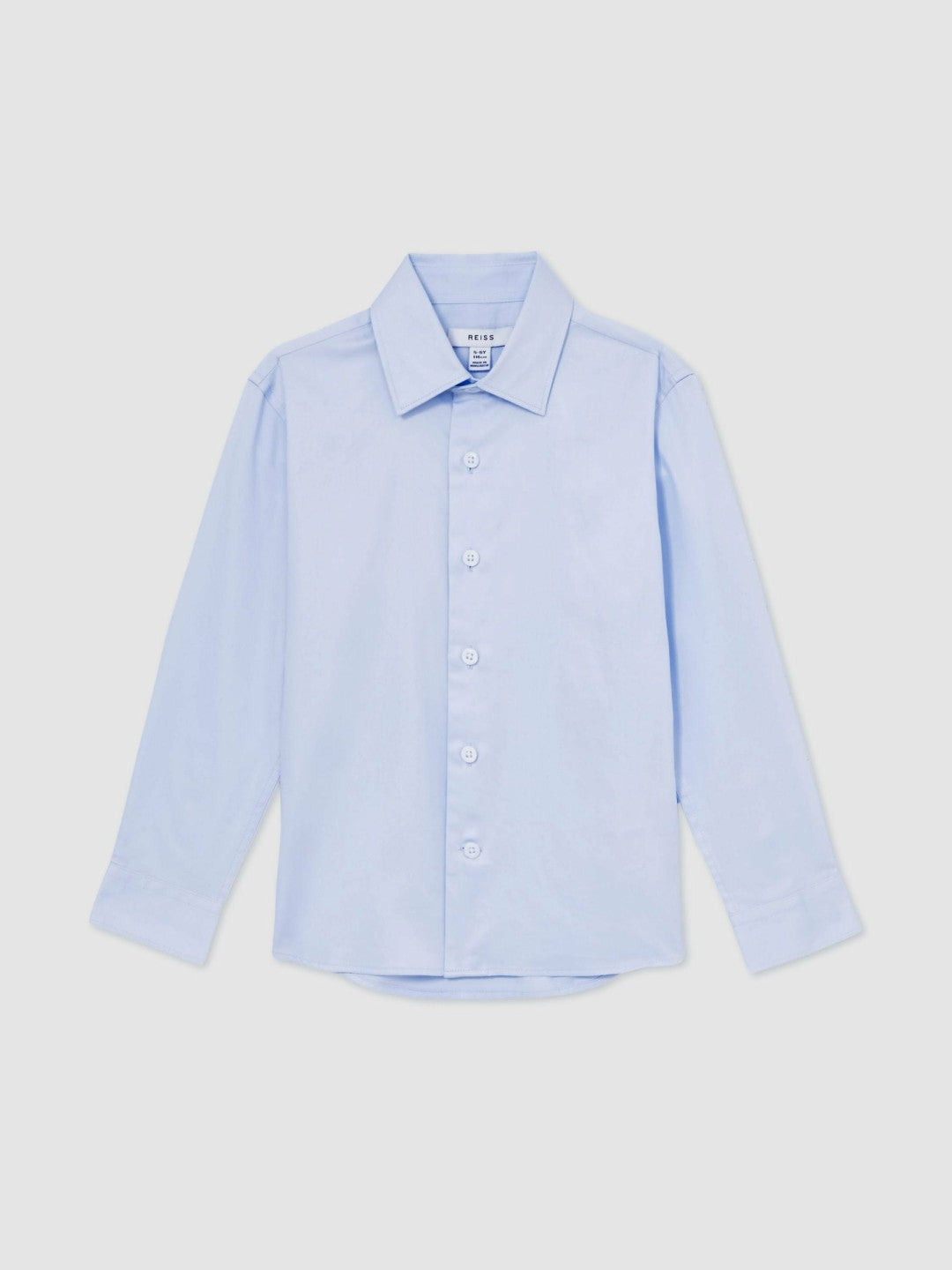 9-13 yrs Slim-Fit Cotton Shirt in Soft Blue | Reiss Near Me
