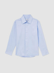 9-13 yrs Slim-Fit Cotton Shirt in Soft Blue | Reiss Near Me