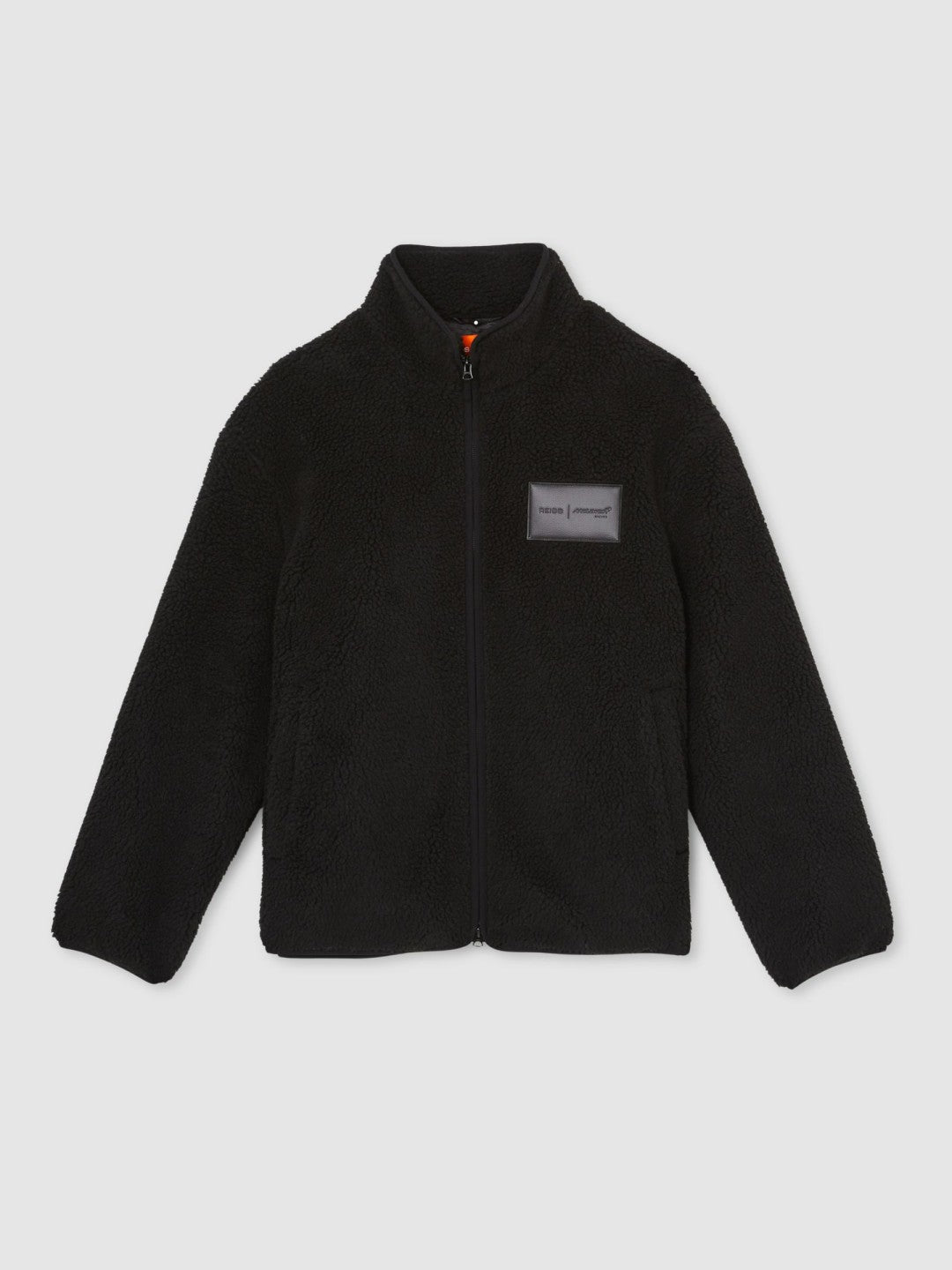 McLaren F1 Team Embroidered Fleece Jacket Unisex Fit in Black | Reiss For Sale